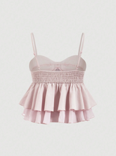 Pleated Ruffle Tank Top